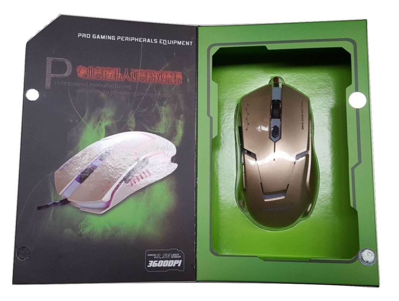 BANDA - Mouse USB [ V7-G ] GAMING - GOLD - LED /3200DPI [8]