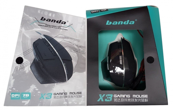 BANDA - Mouse USB [ X3-B ] GAMING 7D - BLACK - LED [5]