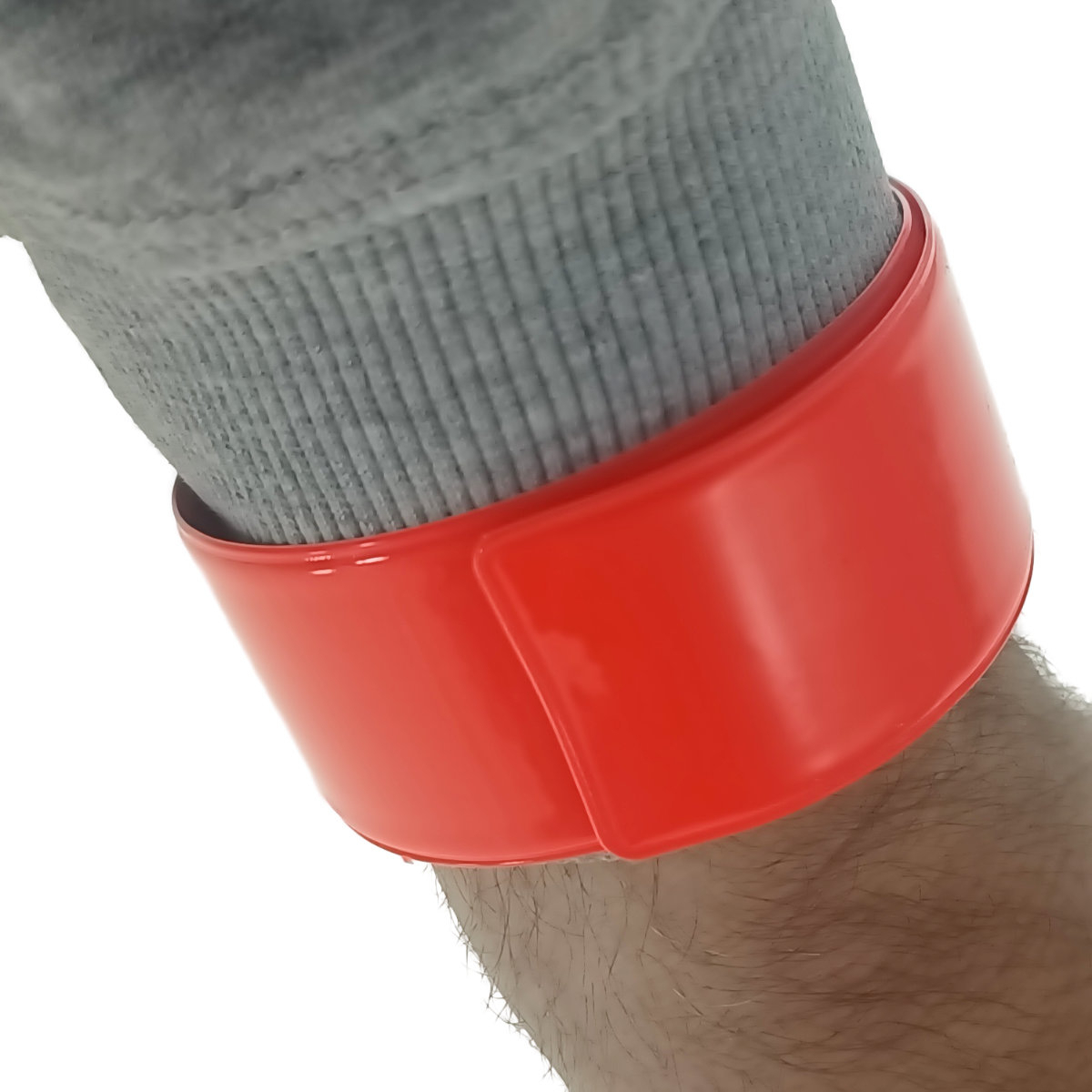Banda reflectorizanta cu auto-strangere, cod 06893, lungime 40 cm, latime 3 cm, pentru vizibilitate, rosu neon [5]