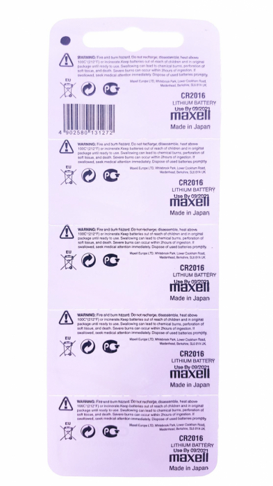 Baterie CR2016 3V Maxell,litiu, 5 bucati/blister,(pret/set) [4]