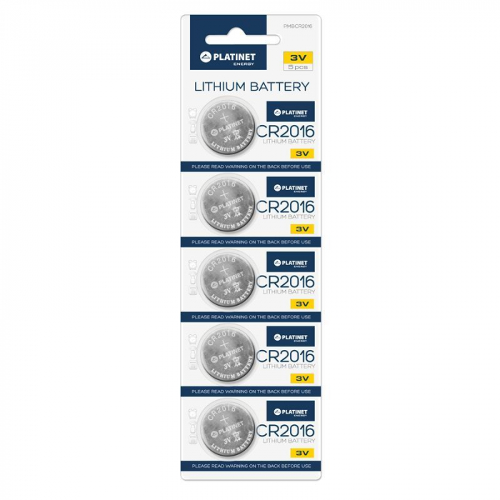 Baterie CR2016 3V Platinet 43909,litiu, 5 bucati/blister,(pret/set) [1]