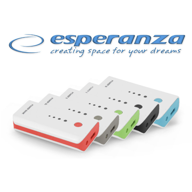 Baterie externa, Esperanza Electron EMP104WE, 5200mAh, lanterna integrata, port-uri 1 x USB Tip A si 1 x MicroUSB DC, cablu alimentare inclus, alb cu gri [15]