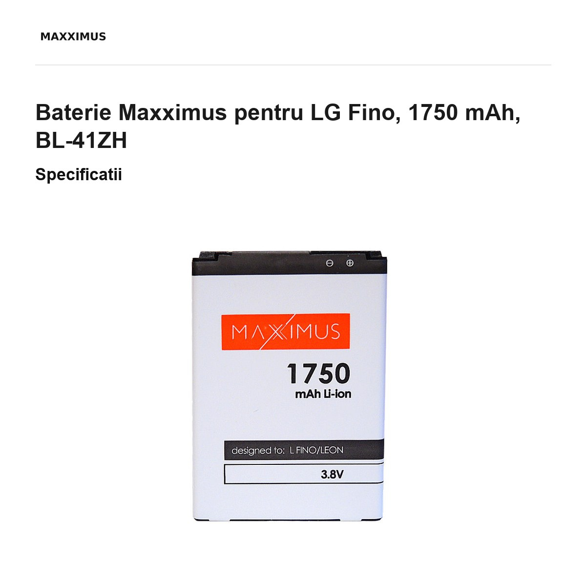 Baterie Maxximus pentru LG Fino, 1750 mAh, BL-41ZH [3]