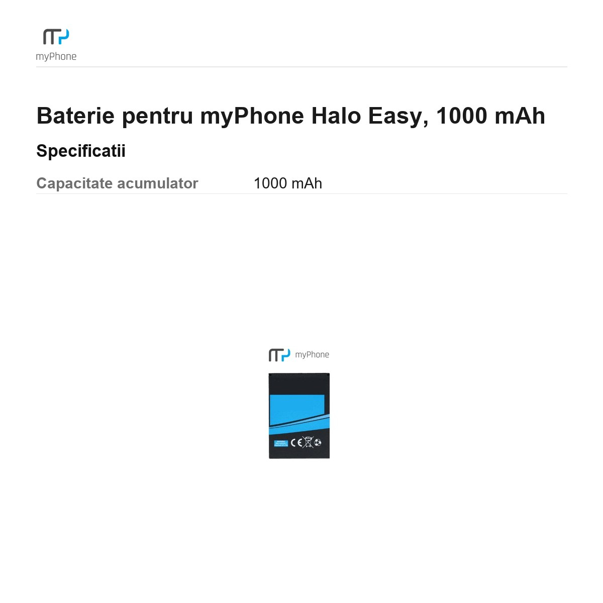 Baterie pentru myPhone Halo Easy, 1000 mAh [3]