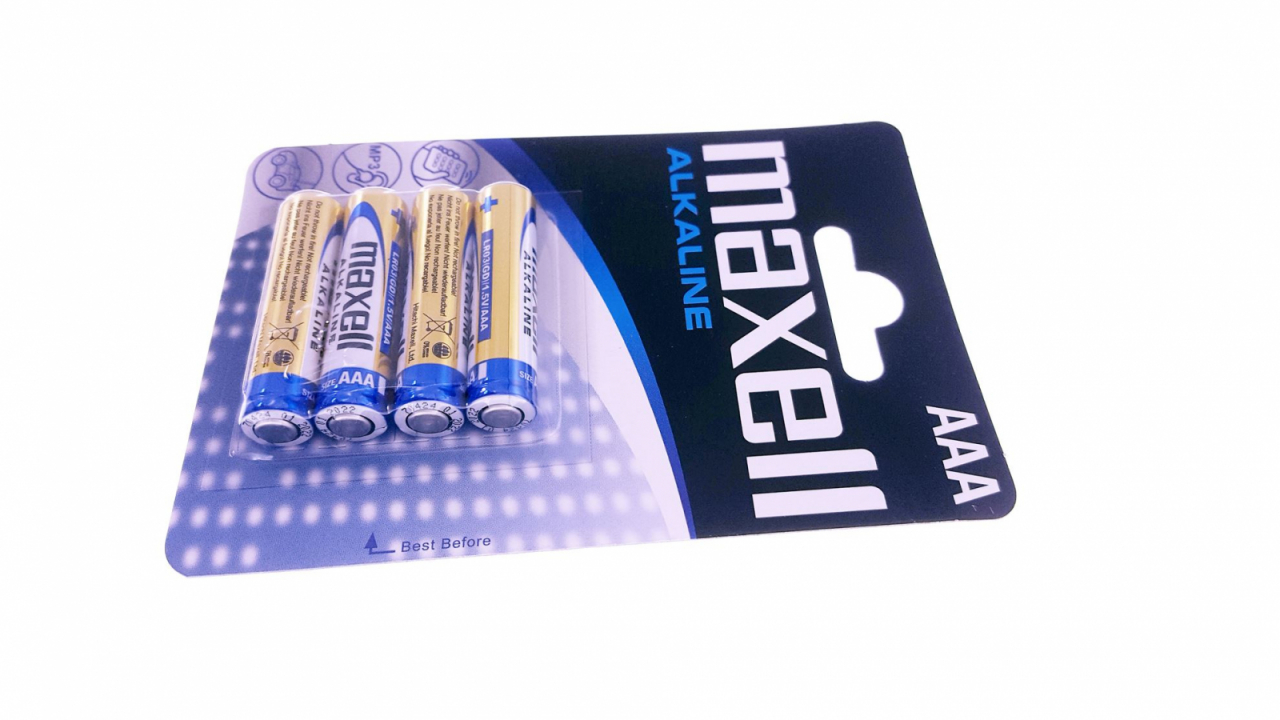 Baterii alcaline LR03 Maxell tip AAA, 4 bucati/blister (pret/set) [5]