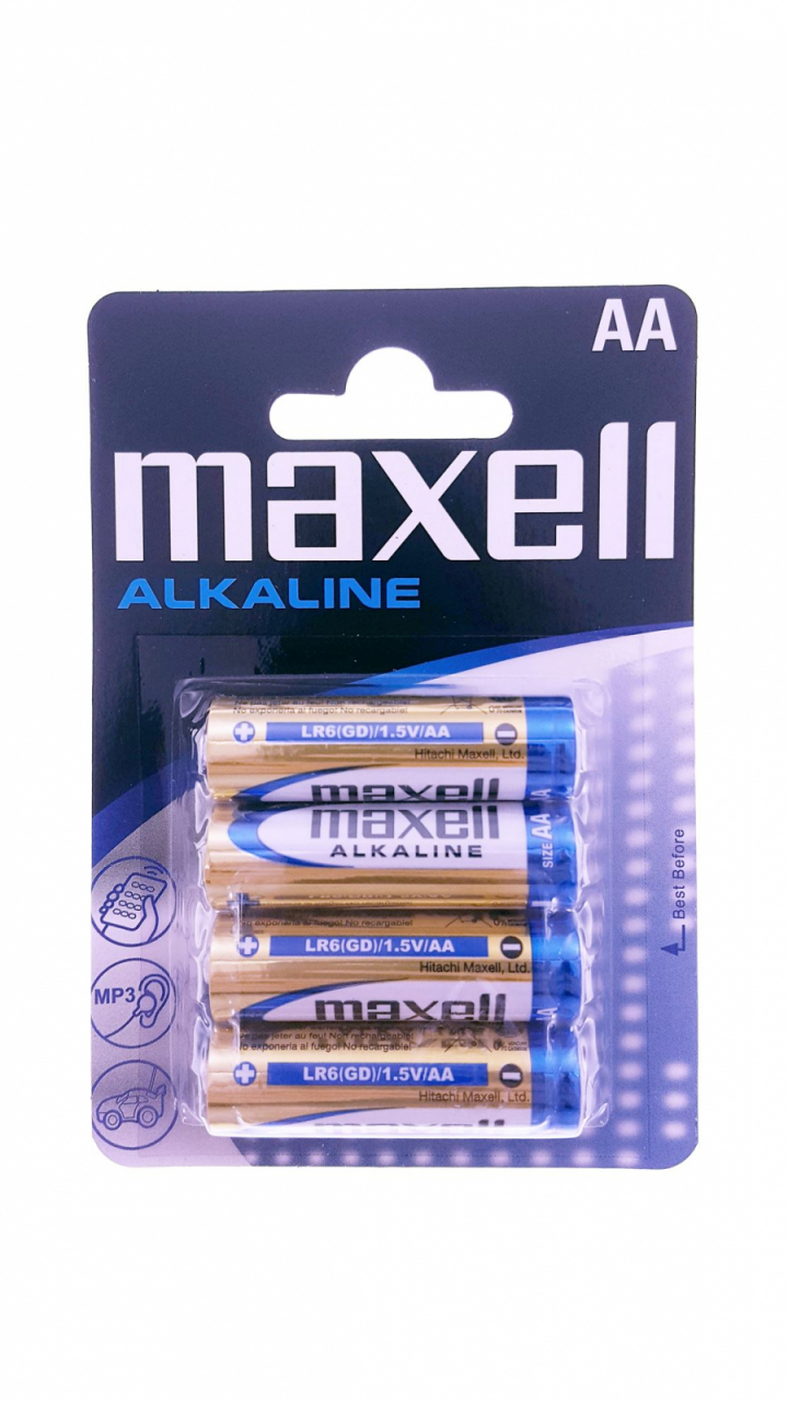 Baterii alcaline LR06 Maxell tip AA, 4 bucati/blister (pret/set) [1]
