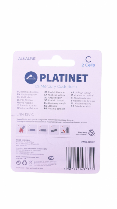Baterii alcaline PRO LR14 1.5V Platinet 43732 tip C, 2 bucati/blister,(pret/set) [3]