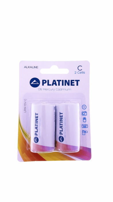 Baterii alcaline PRO LR14 1.5V Platinet 43732 tip C, 2 bucati/blister,(pret/set) [1]