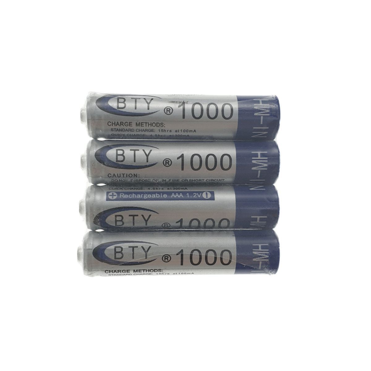 Baterii reancarcabile BTY AAA R03, 1.2V, 1000mAh Ni-MH,set 4 bucati (pret/set) [10]