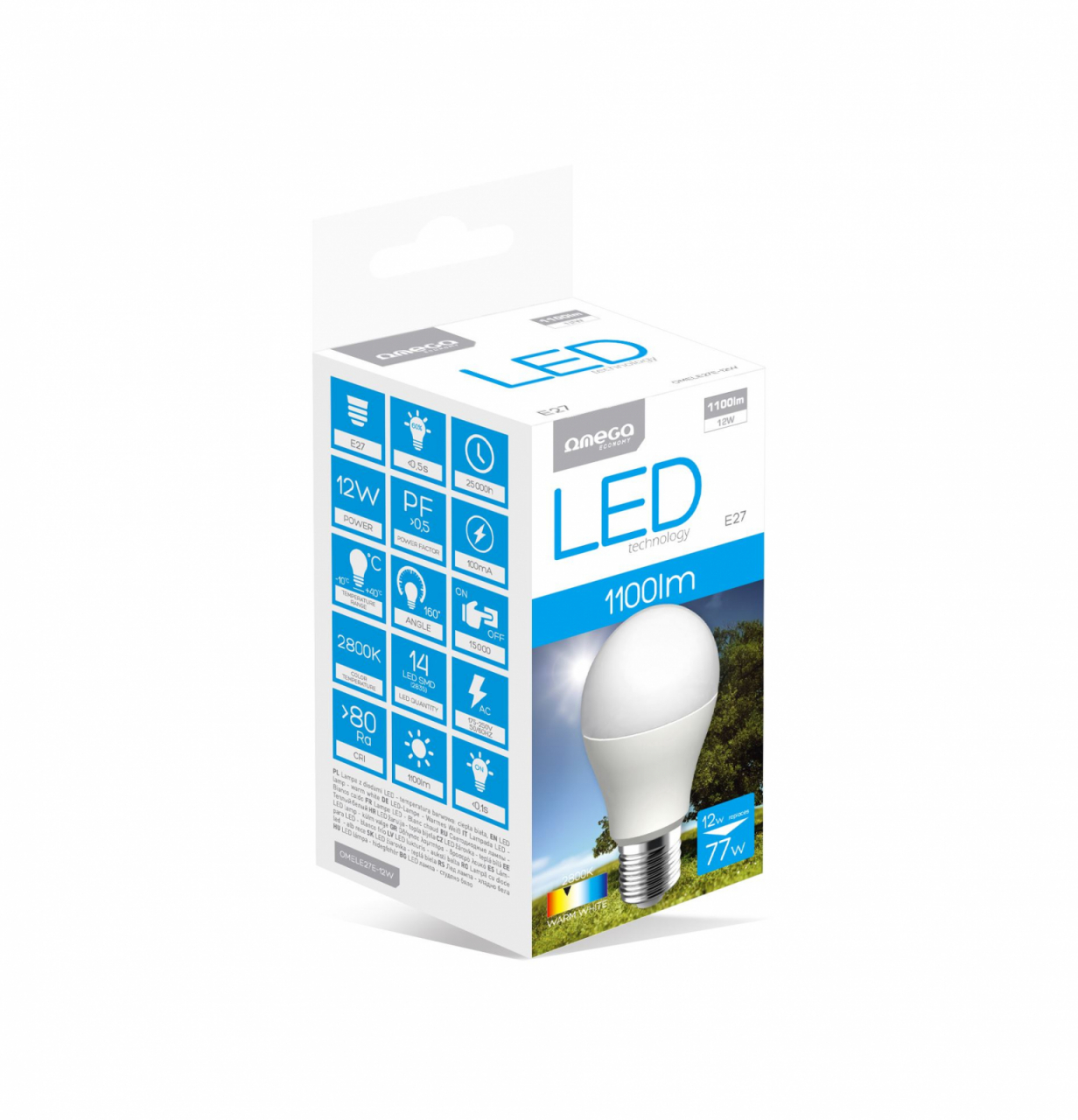 Bec Led Omega 42356 bulb eco,2800K E27 12W,1055lm,lumina calda [4]