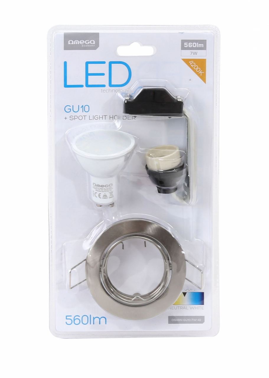 Bec Led Omega 43492 tip spot,4200K GU10 7W,560lm,lumina naturala,cu suport complet [2]