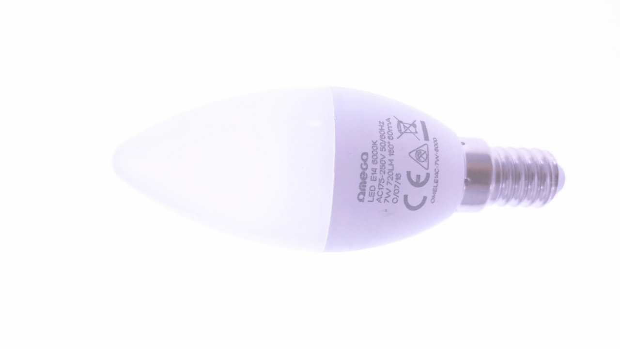 Bec Led Omega 43536 bulb eco,6000K E14 7W,720lm,lumina rece,tip lumanare [7]