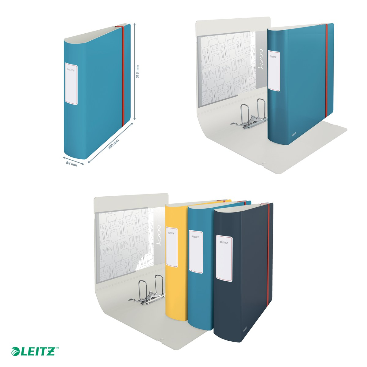 Biblioraft Leitz 180° Active Cosy, polyfoam, A4, 82 mm, capacitate 500 coli (80 g/mp), pentru arhivare, albastru Celest [5]