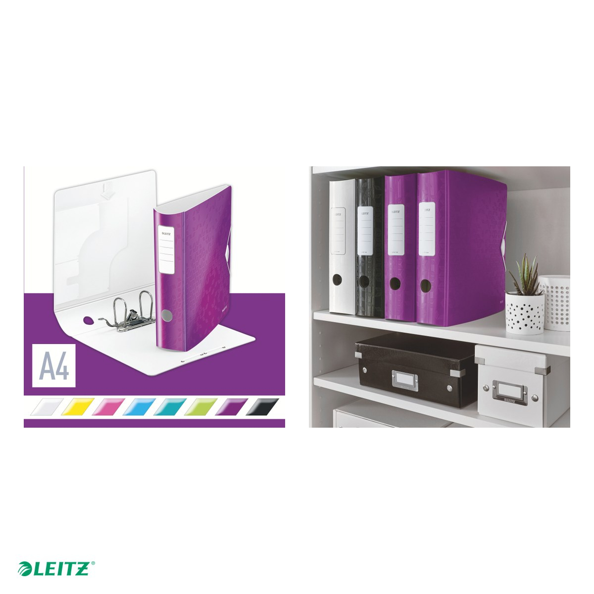 Biblioraft Leitz 180° Active WOW, polyfoam, A4, 82 mm, pentru arhivare, mov [5]