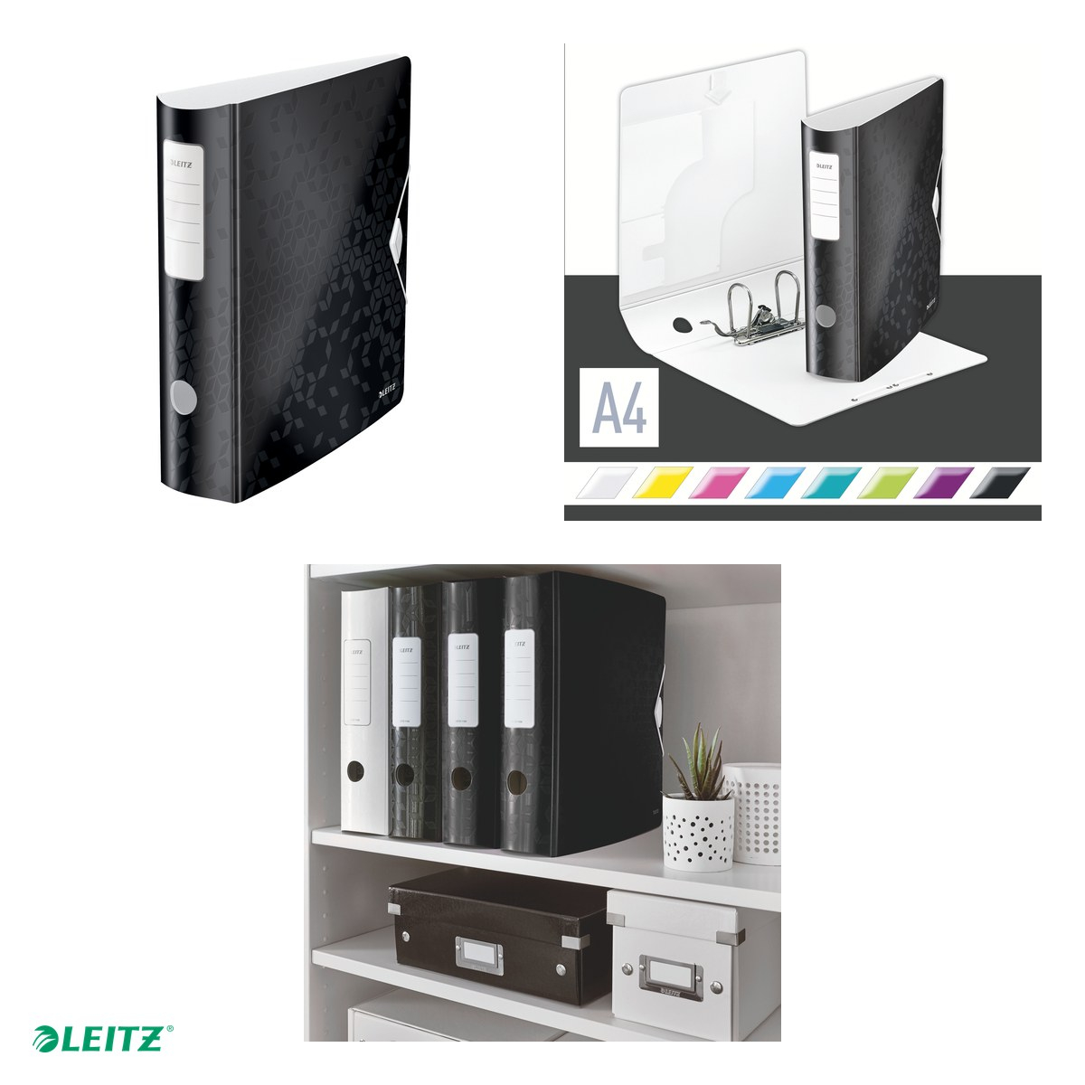 Biblioraft Leitz 180° Active WOW, polyfoam, A4, 82 mm, pentru arhivare, negru [4]