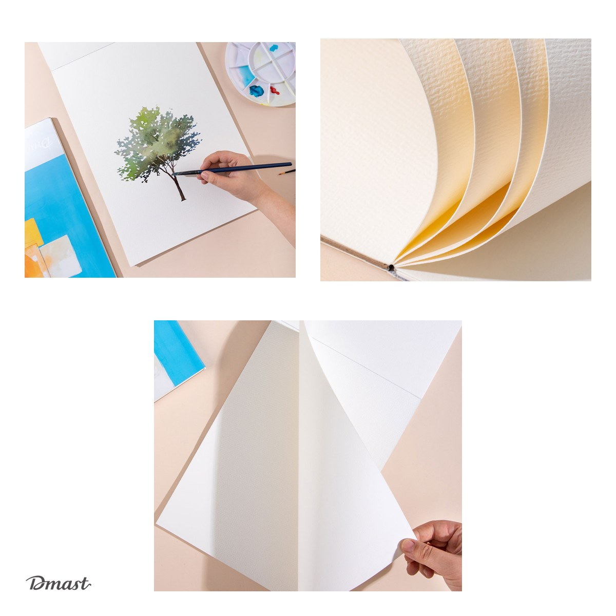 Bloc de desen Dmast by Pebeo A3, 300 g/mp, acuarela 12 file [4]