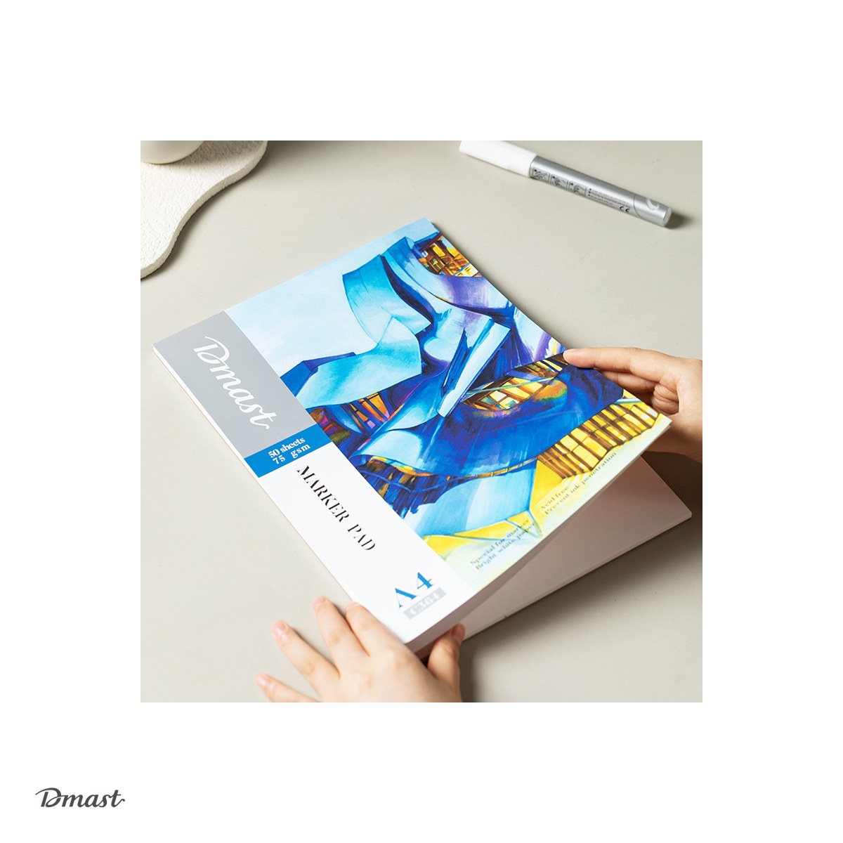 Bloc de desen Dmast by Pebeo A4, 50 file, 75 g/mp, markere [5]