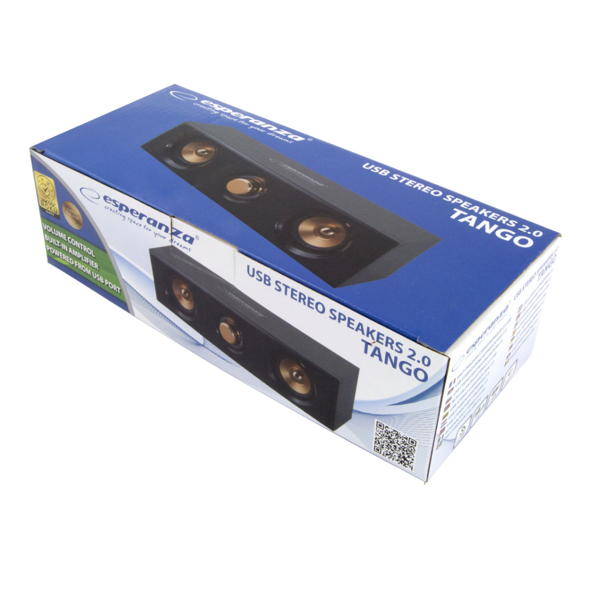 Boxa USB 2.0, Esperanza Tango, putere 5W, amplificator incorporat, alimentare USB, jack 3.5 mm, dimensiuni 237 x 67 x 77 mm, neagra [4]