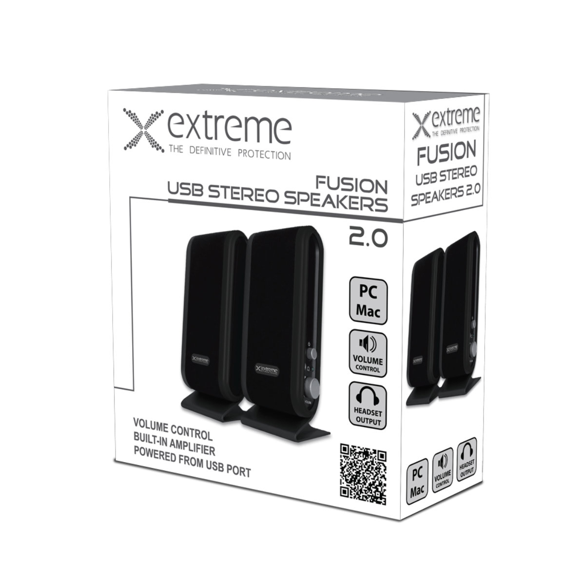 Boxe 2.0 Stereo, 4W, Extreme Fusion, USB si jack 3.5mm, aux in, control volum, negre [2]