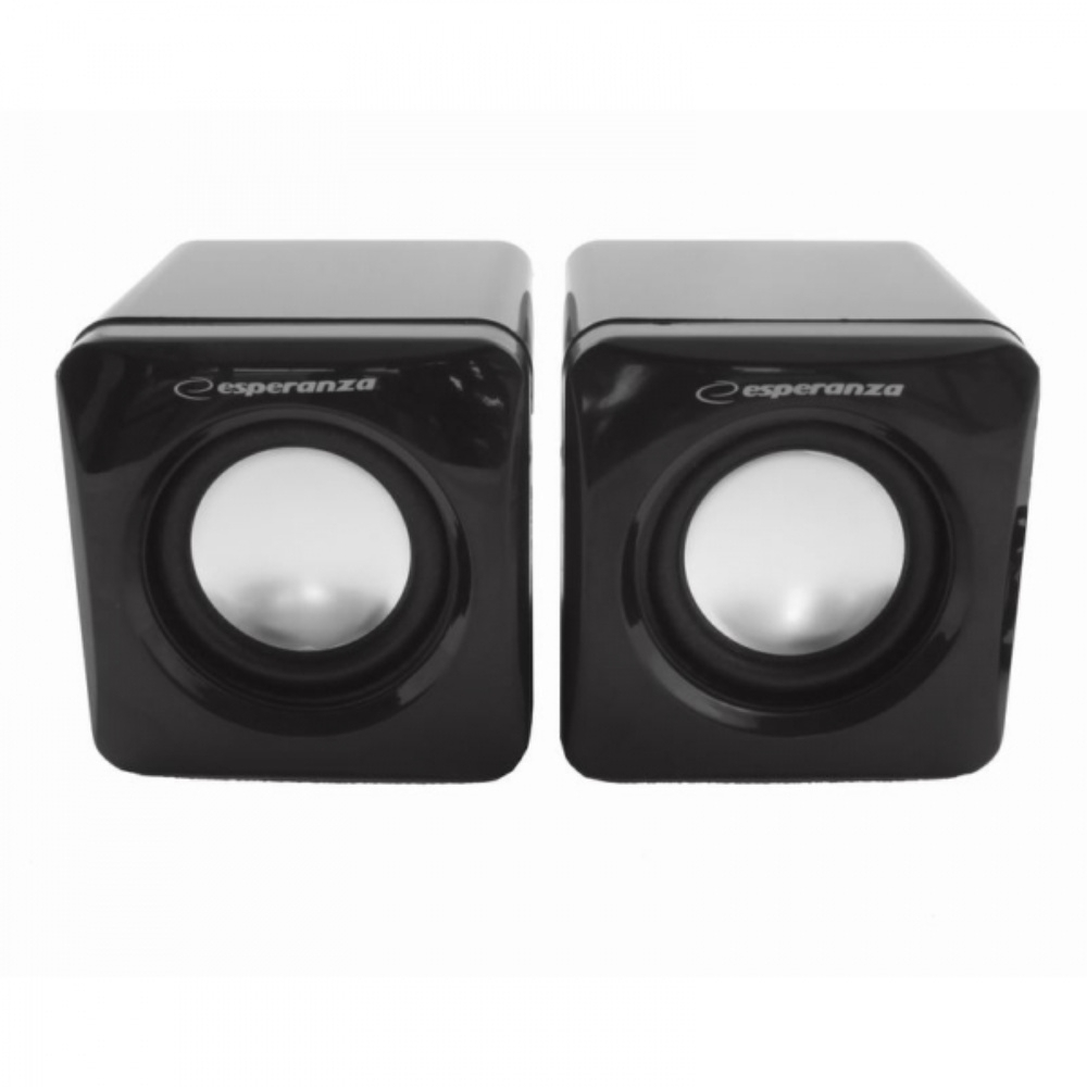 Boxe 2.0 stereo, USB, 6W , Esperanza Leggiero, control volum, forma cubica, negre [3]