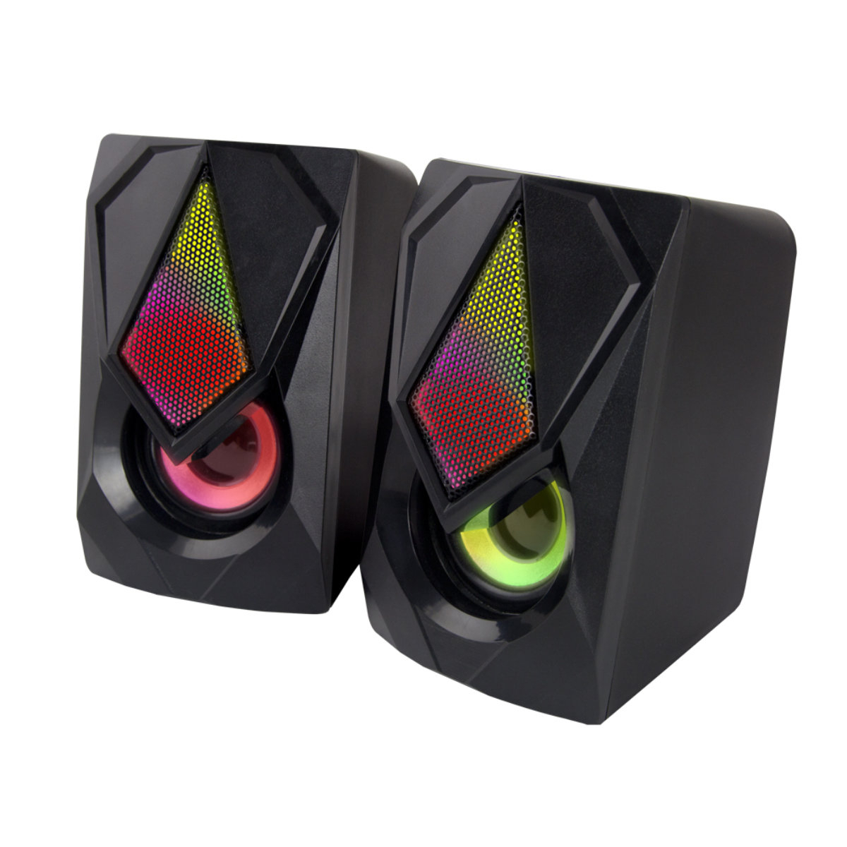 Boxe 5W USB 2.0 cu LED RGB, Esperanza Rainbow BOOGIE, cablu 120 cm, control volum, negre [4]