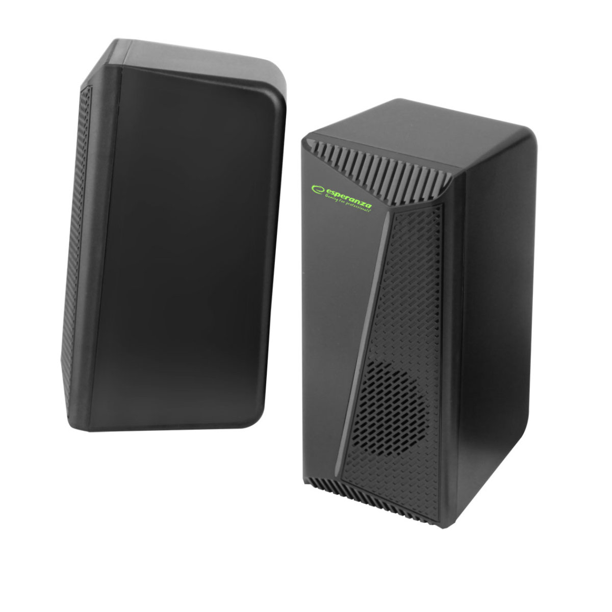 Boxe stereo 2.0, 6W, conectare jack 3.5mm, alimentare USB, Esperanza Rainbow Nortec 95855, iluminare RGB, negre [2]