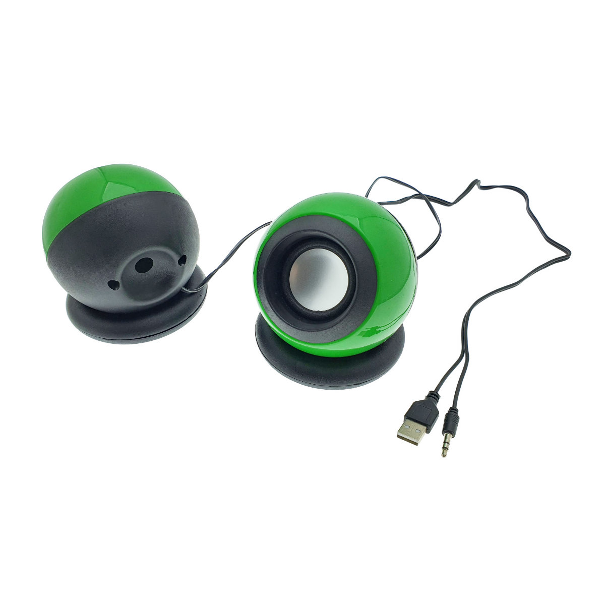 Boxe stereo 2.0, design Globe, 2x 3W, alimentare USB, conectare jack 3.5mm, verzi [6]