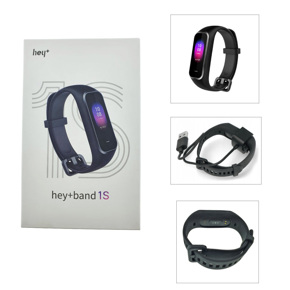 Bratara smart fitness Hey+ Band 1S, model B180S, reglabila intre 145 si 225 mm, bluetooth v.4.2, neagra [5]