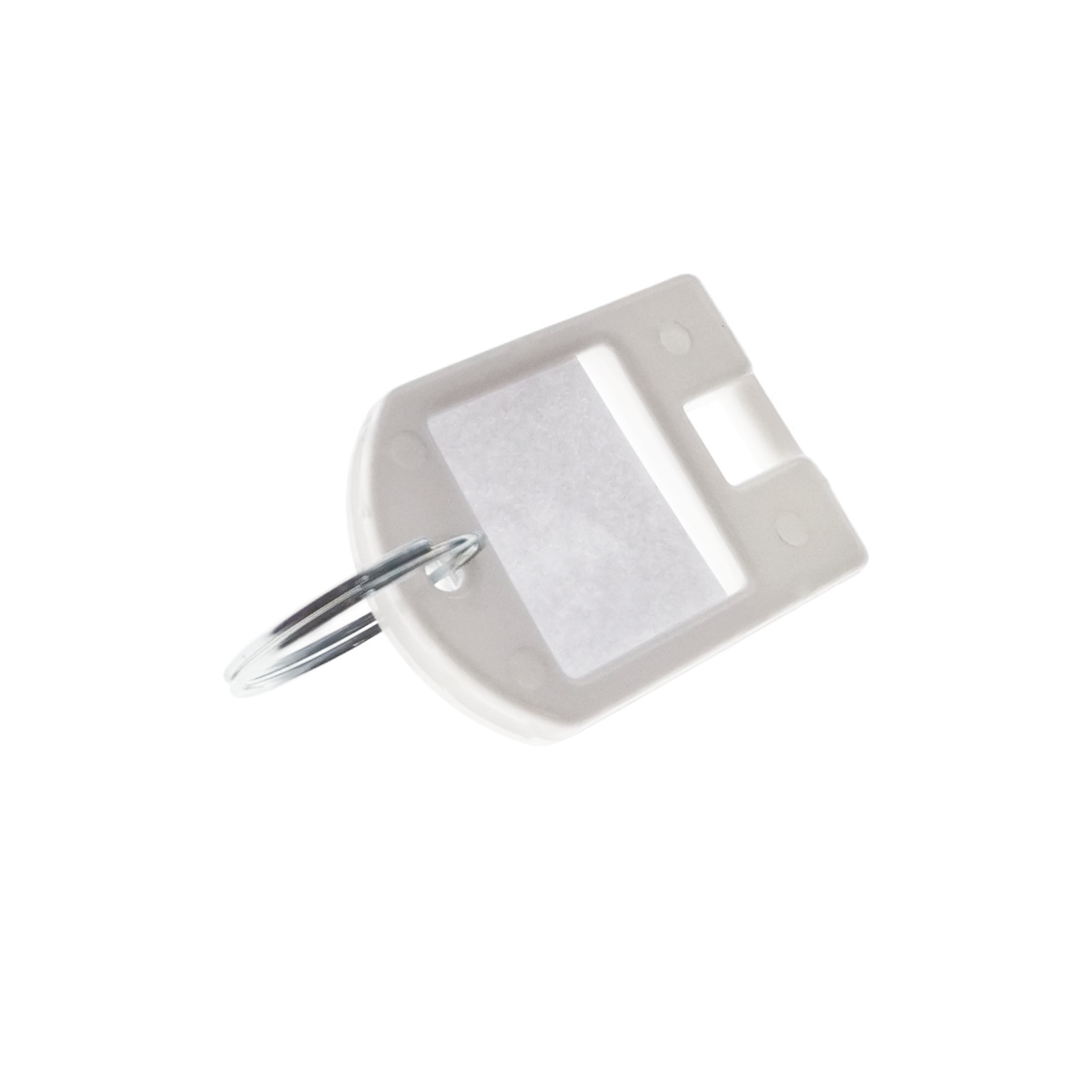 Breloc alb, 40 x 28 mm, cu eticheta de identificare si inel de prindere, Key Ring Tag, din plastic [2]