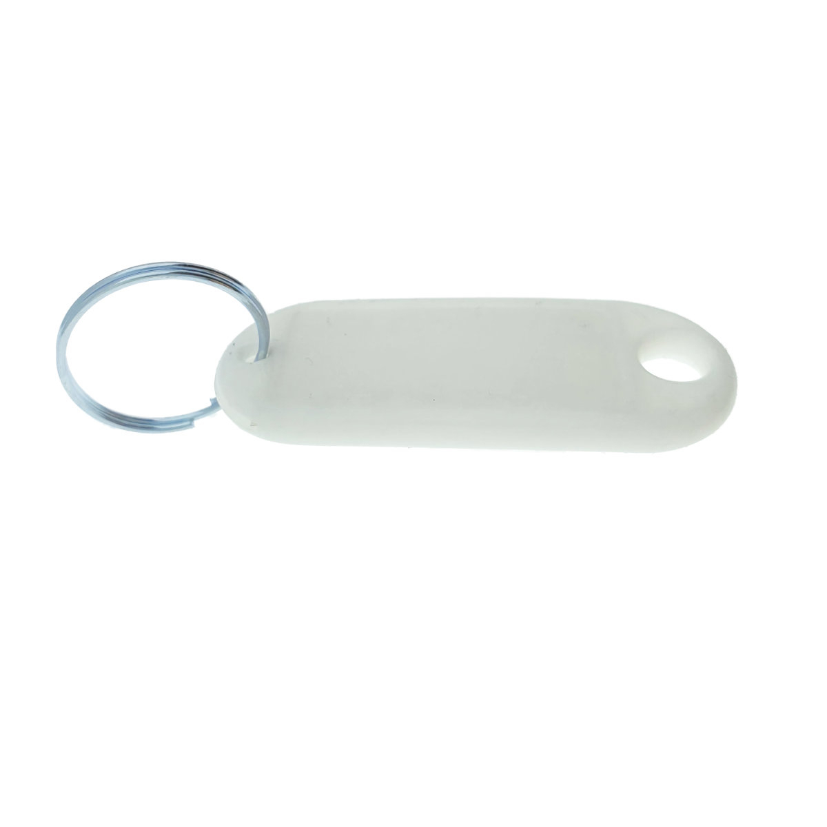 Breloc alb cu eticheta identificare si inel de prindere, Key Ring Tag, 52 x 22 mm, din plastic [3]