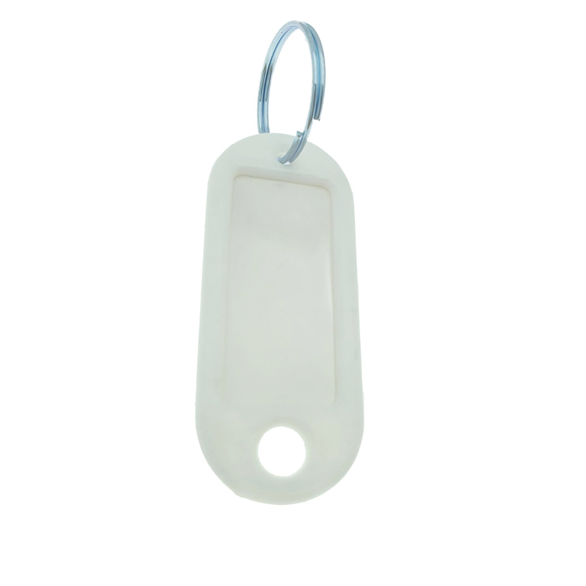 Breloc alb cu eticheta identificare si inel de prindere, Key Ring Tag, 52 x 22 mm, din plastic [4]