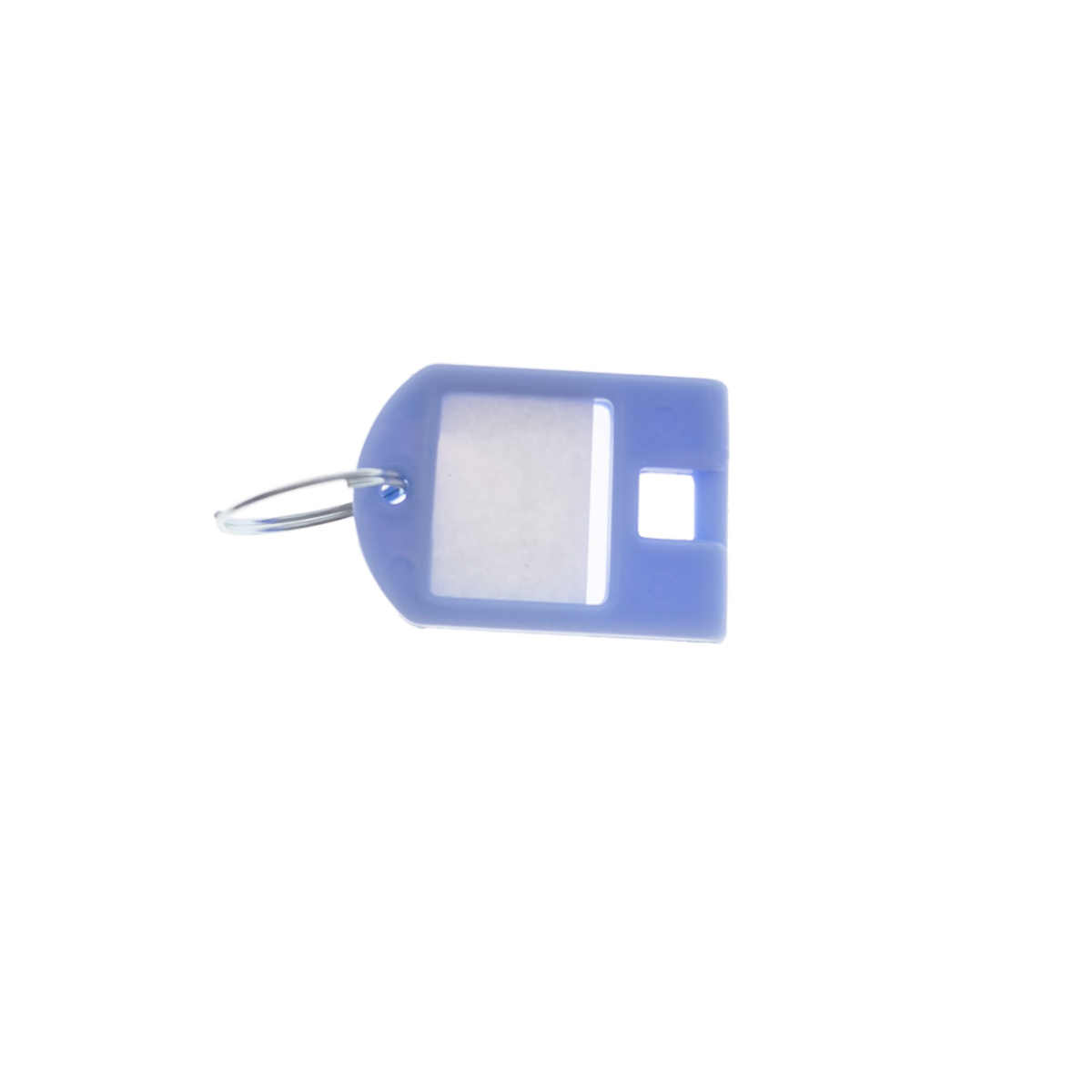 Breloc albastru, 40 x 28 mm, cu eticheta de identificare si inel de prindere, Key Ring Tag, din plastic [1]