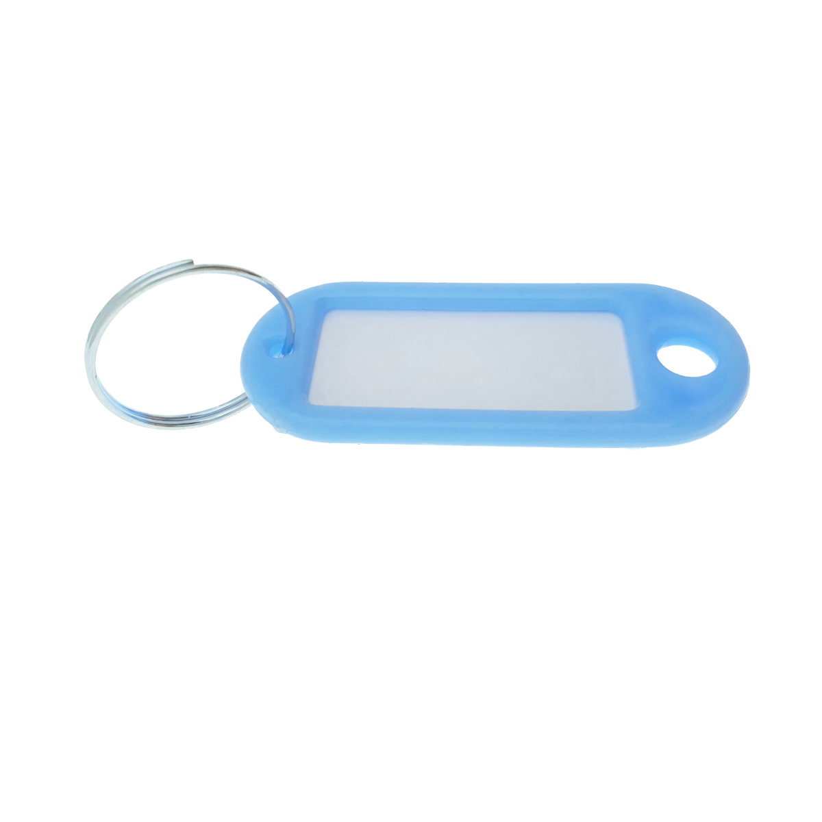 Breloc albastru deschis cu eticheta identificare si inel de prindere, Key Ring Tag, 52 x 22 mm, din plastic [10]