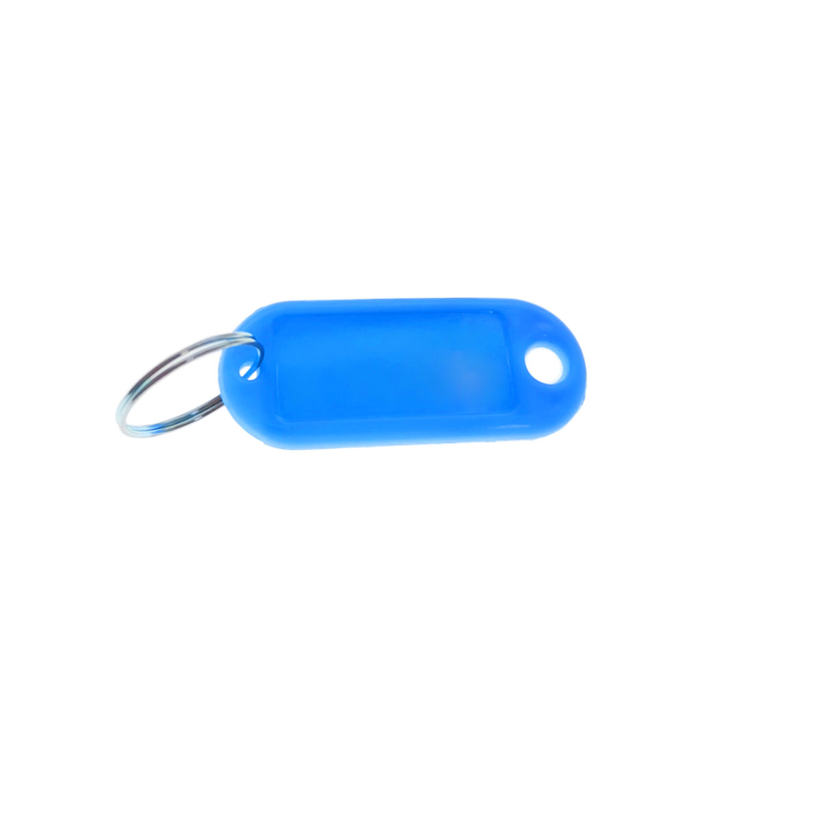 Breloc albastru deschis, cu eticheta identificare si inel de prindere, Key Ring Tag, 52 x 22 mm, din plastic [1]
