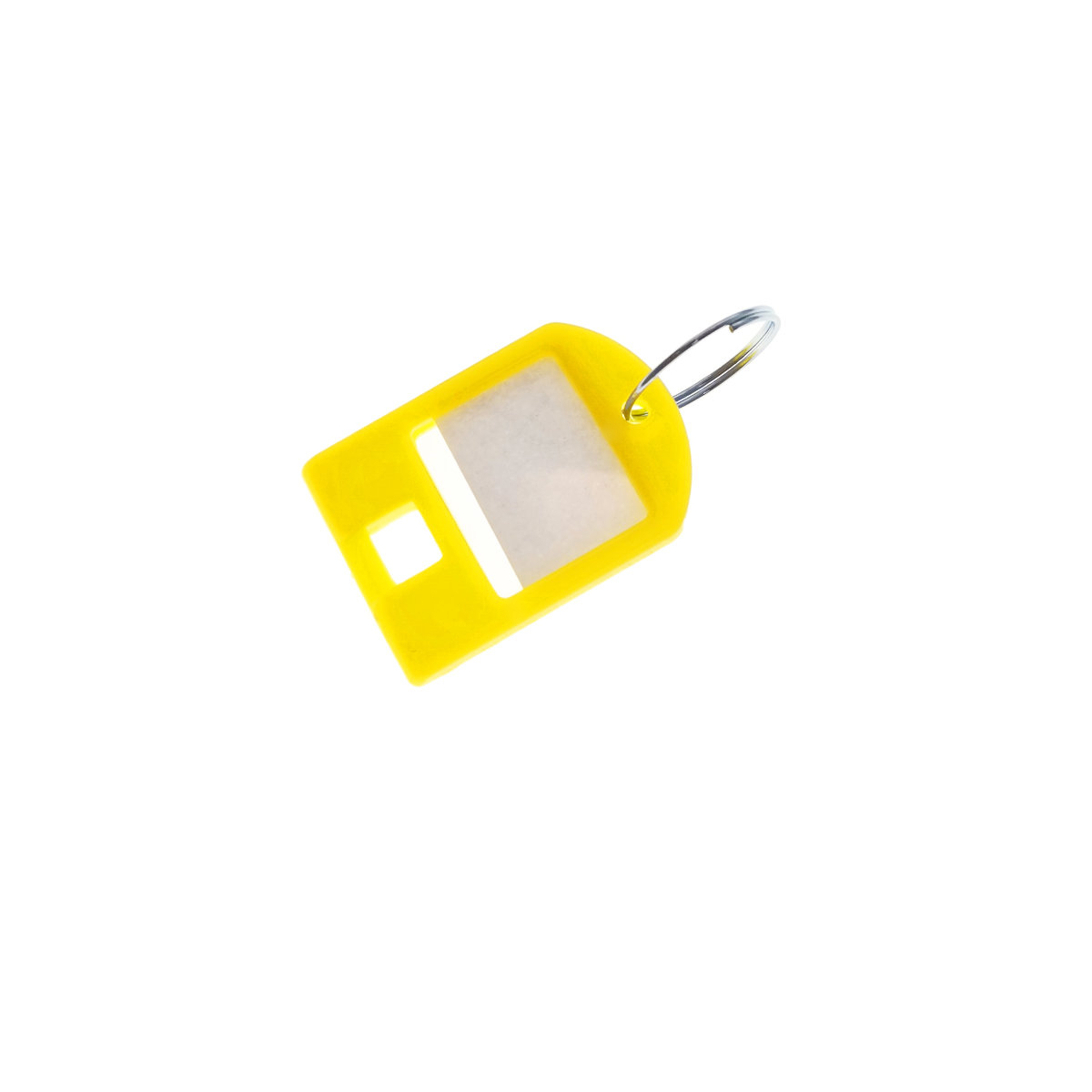 Breloc galben, 40 x 28 mm, cu eticheta de identificare si inel de prindere, Key Ring Tag, din plastic [7]