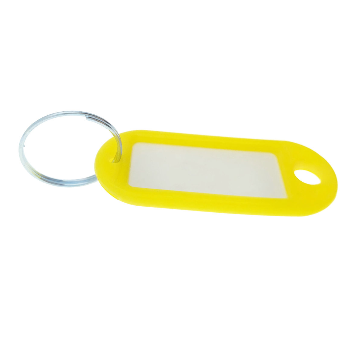 Breloc galben cu eticheta identificare si inel de prindere, Key Ring Tag, 52 x 22 mm, din plastic [1]