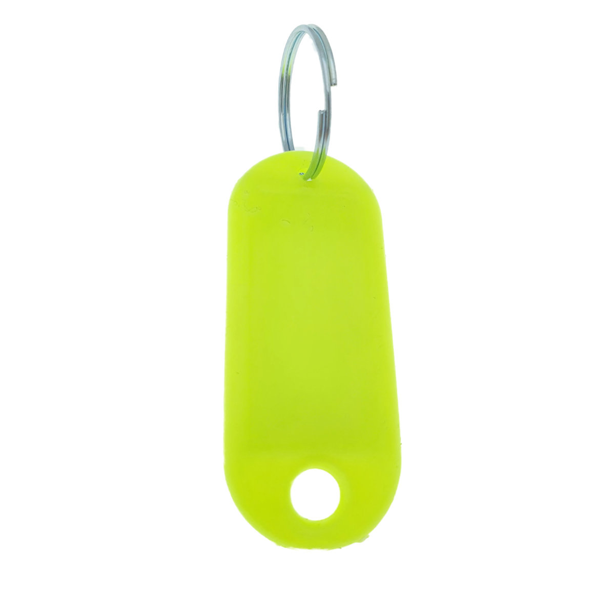 Breloc galben neon cu eticheta identificare si inel de prindere, Key Ring Tag, 52 x 22 mm, din plastic [5]