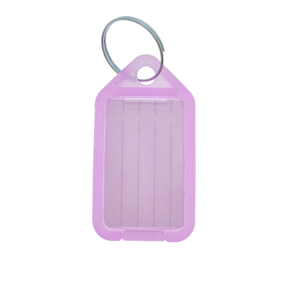 Breloc mov, 55 x 30 mm, cu eticheta identificare si inel de prindere, Key Ring Tag, din plastic [3]