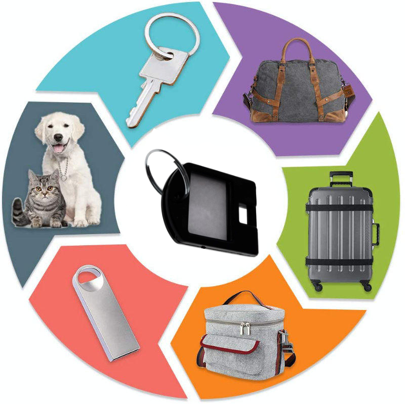 Breloc negru, 40 x 28 mm, cu eticheta de identificare si inel de prindere, Key Ring Tag, din plastic [4]