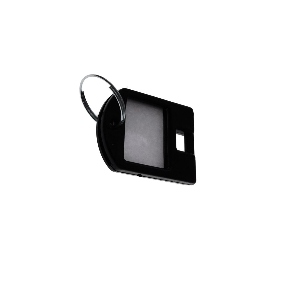 Breloc negru, 40 x 28 mm, cu eticheta de identificare si inel de prindere, Key Ring Tag, din plastic [6]