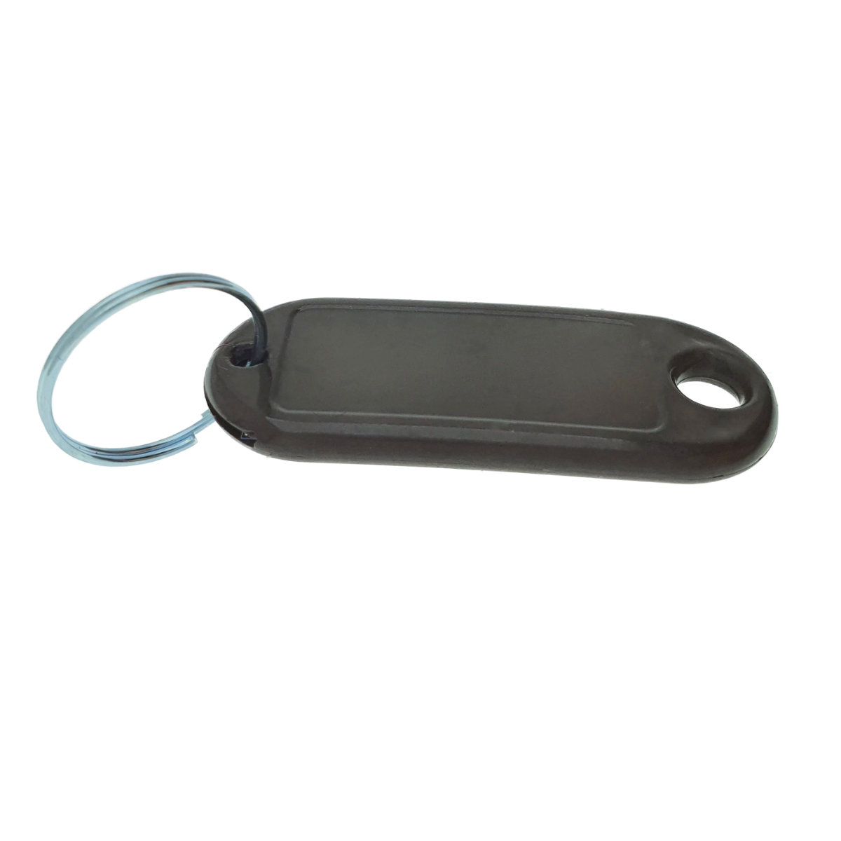 Breloc negru cu eticheta identificare si inel de prindere, Key Ring Tag, 52 x 22 mm, din plastic [3]