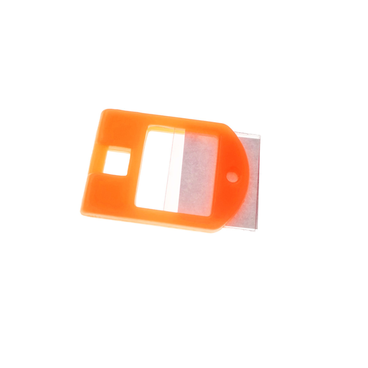 Breloc portocaliu, 40 x 28 mm, cu eticheta de identificare si inel de prindere, Key Ring Tag, din plastic [8]