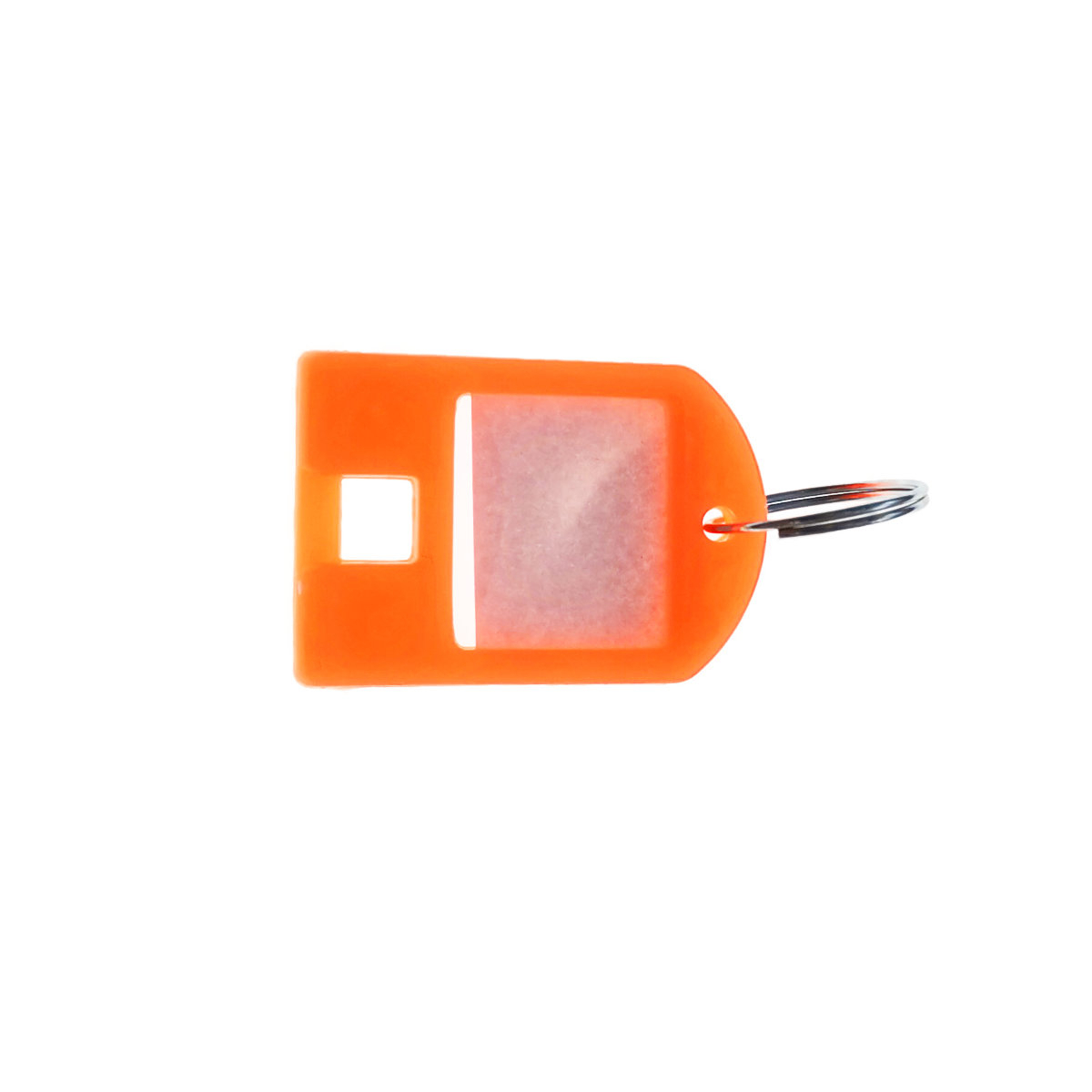 Breloc portocaliu, 40 x 28 mm, cu eticheta de identificare si inel de prindere, Key Ring Tag, din plastic [6]