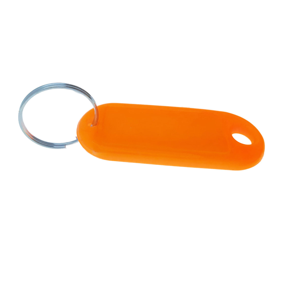 Breloc portocaliu cu eticheta identificare si inel de prindere, Key Ring Tag, 52 x 22 mm, din plastic [3]