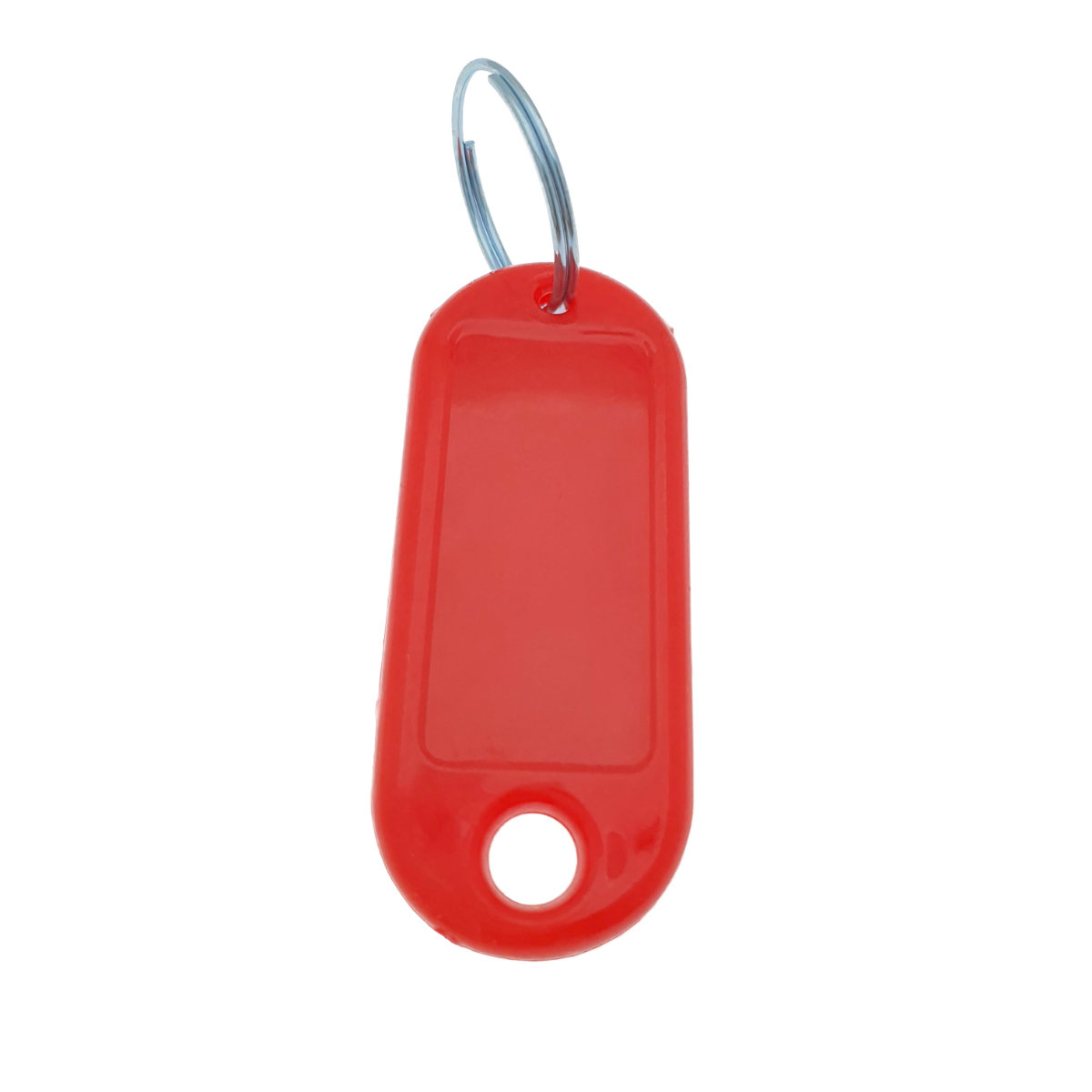 Breloc rosu cu eticheta identificare si inel de prindere, Key Ring Tag, 52 x 22 mm, din plastic [5]