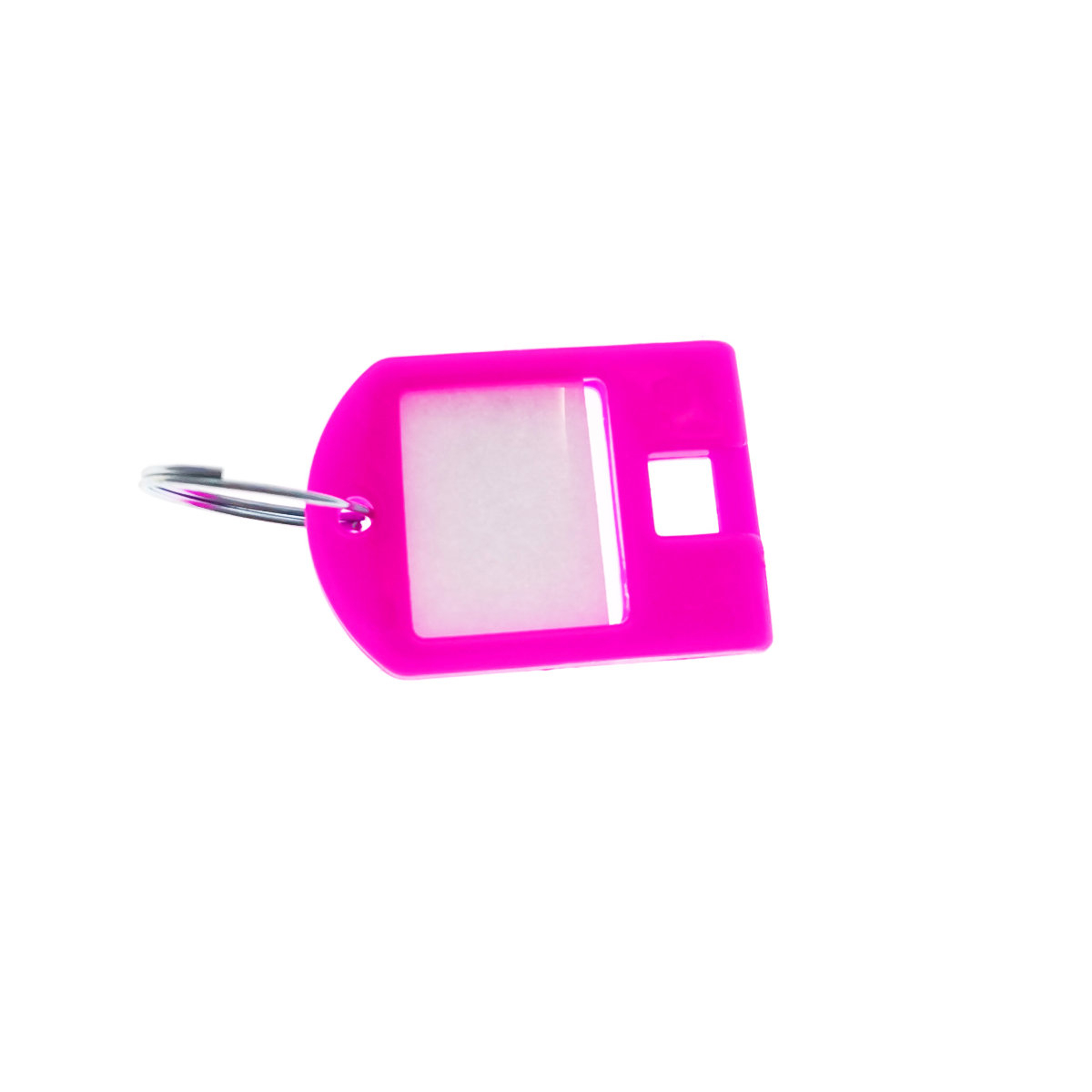 Breloc roz, 40 x 28 mm, cu eticheta de identificare si inel de prindere, Key Ring Tag, din plastic [7]