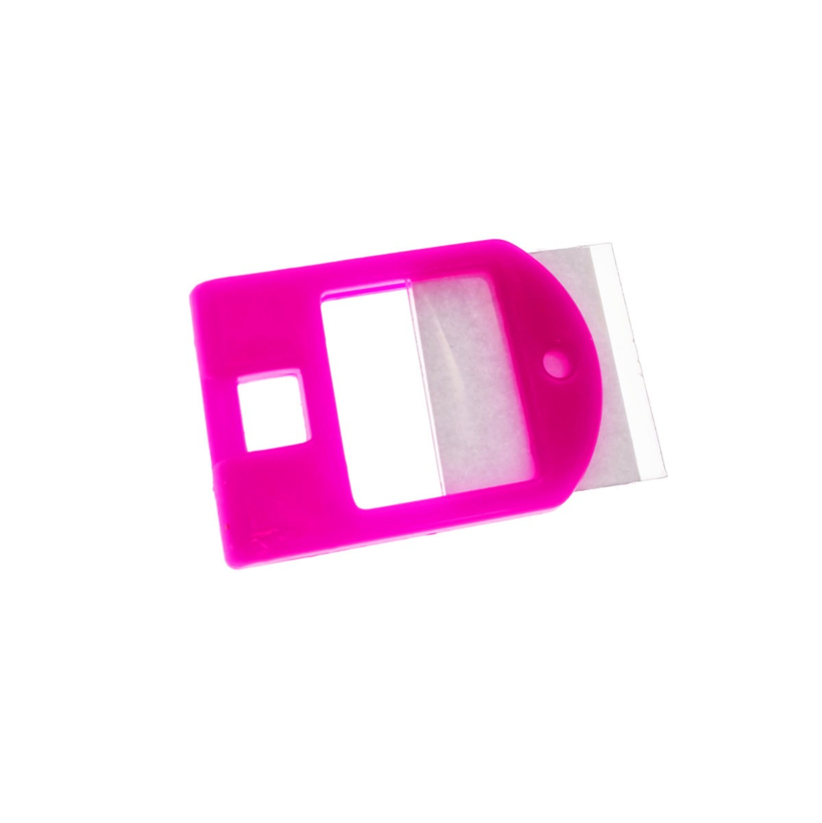 Breloc roz, 40 x 28 mm, cu eticheta de identificare si inel de prindere, Key Ring Tag, din plastic [8]
