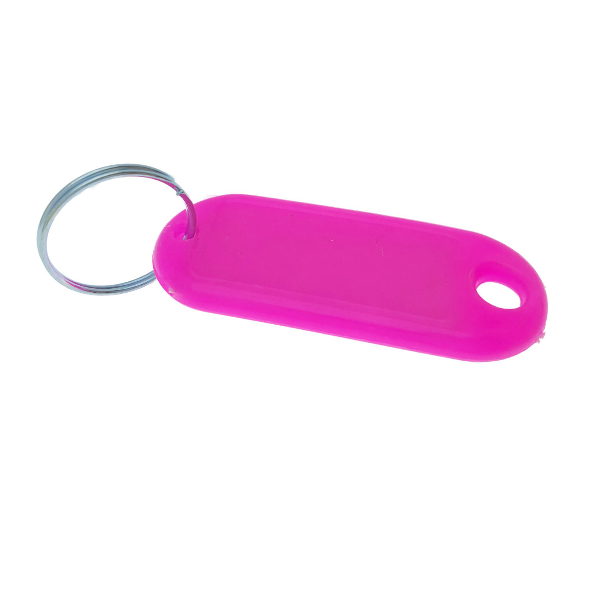 Breloc roz cu eticheta identificare si inel de prindere, Key Ring Tag, 52 x 22 mm, din plastic [3]