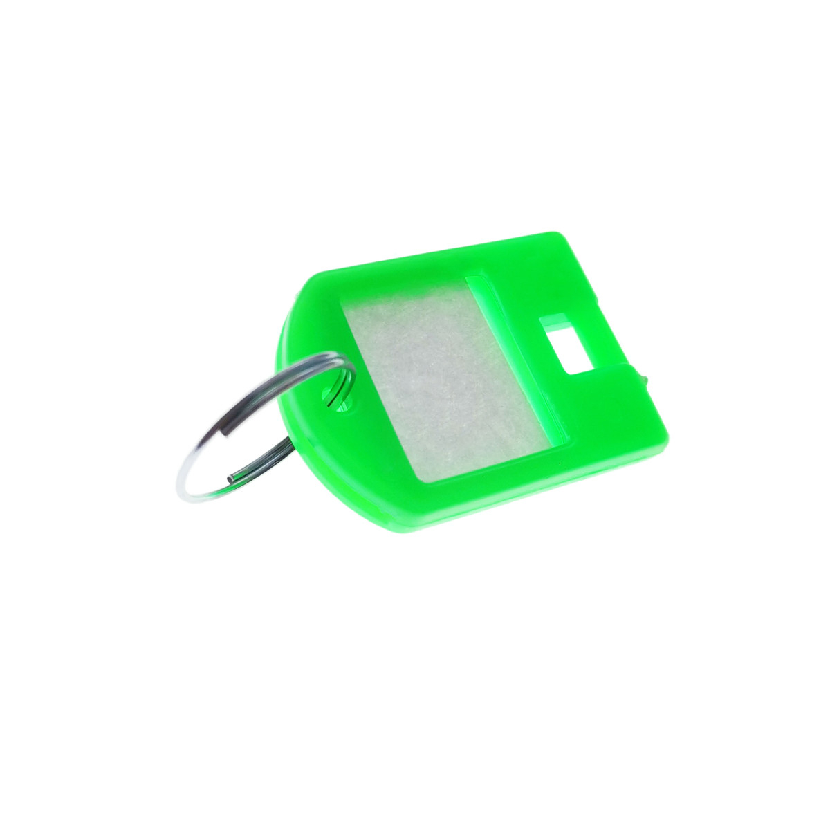Breloc verde, 40 x 28 mm, cu eticheta de identificare si inel de prindere, Key Ring Tag, din plastic [2]