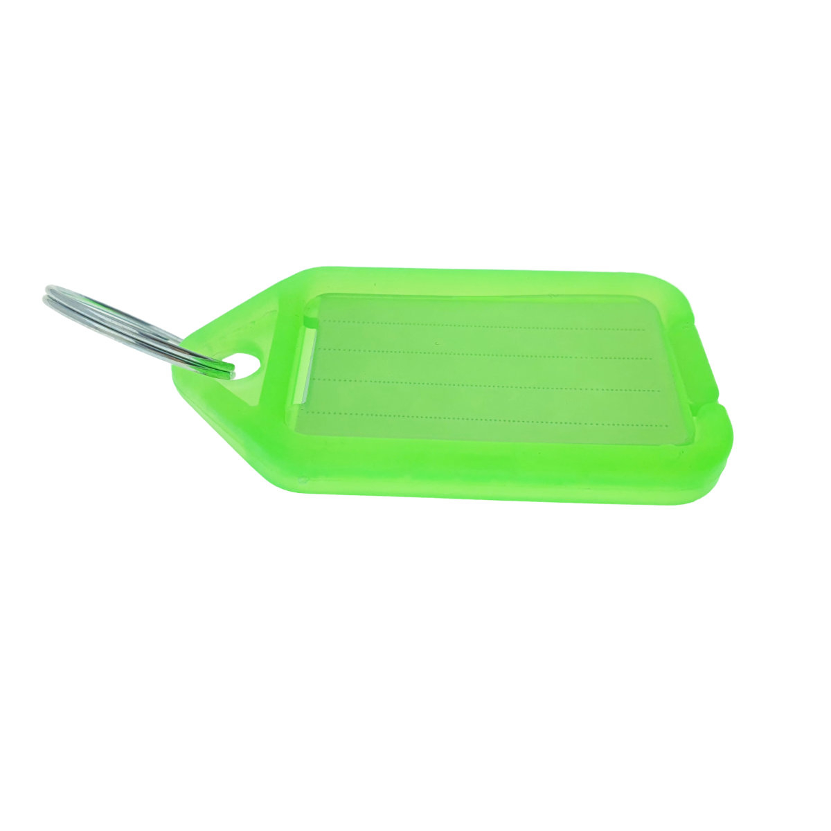 Breloc verde, 55 x 30 mm, cu eticheta identificare si inel de prindere, Key Ring Tag, din plastic [5]
